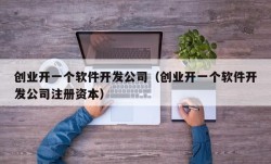 创业开一个软件开发公司（创业开一个软件开发公司注册资本）