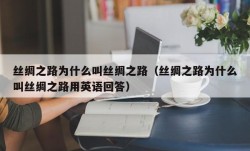 丝绸之路为什么叫丝绸之路（丝绸之路为什么叫丝绸之路用英语回答）