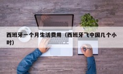 西班牙一个月生活费用（西班牙飞中国几个小时）