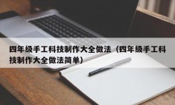 四年级手工科技制作大全做法（四年级手工科技制作大全做法简单）